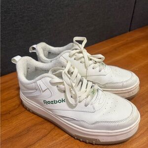 Reebok White and Green Sneakers